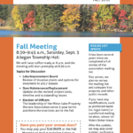 Notice: Fall Meeting September 3, 2017