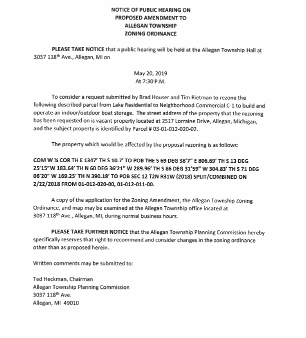 MLPOA – Zoning Notice 2019