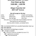 Allegan Township Clean-up Day Oct 19, 2024